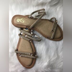 NWT, Women Sandals Pretoria Silver Rhinestones- Size 10